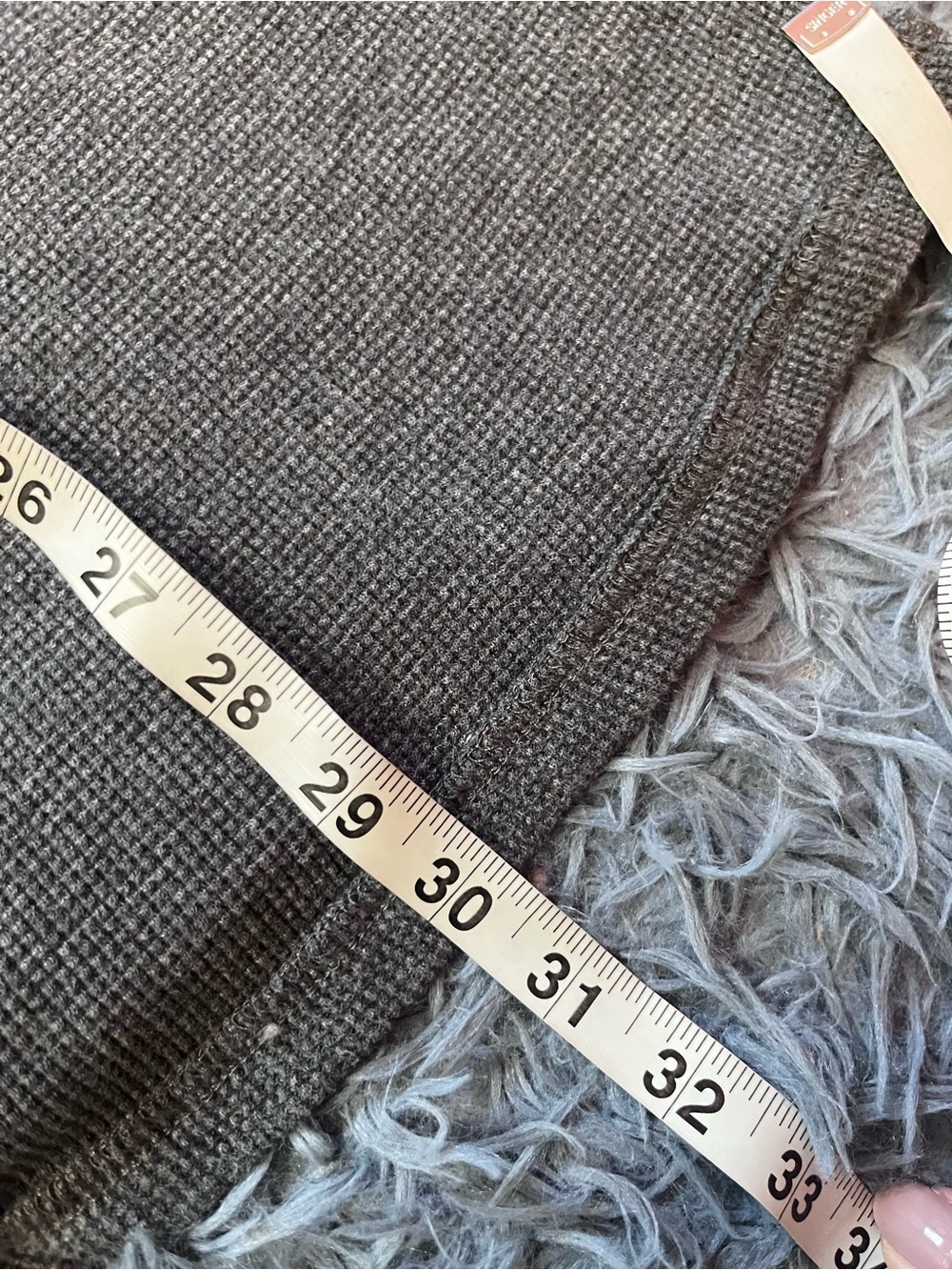 Natural Life Gray Aida Embroidered Thermal Long Sleeve Shirt Size S M - Picture 5 of 5